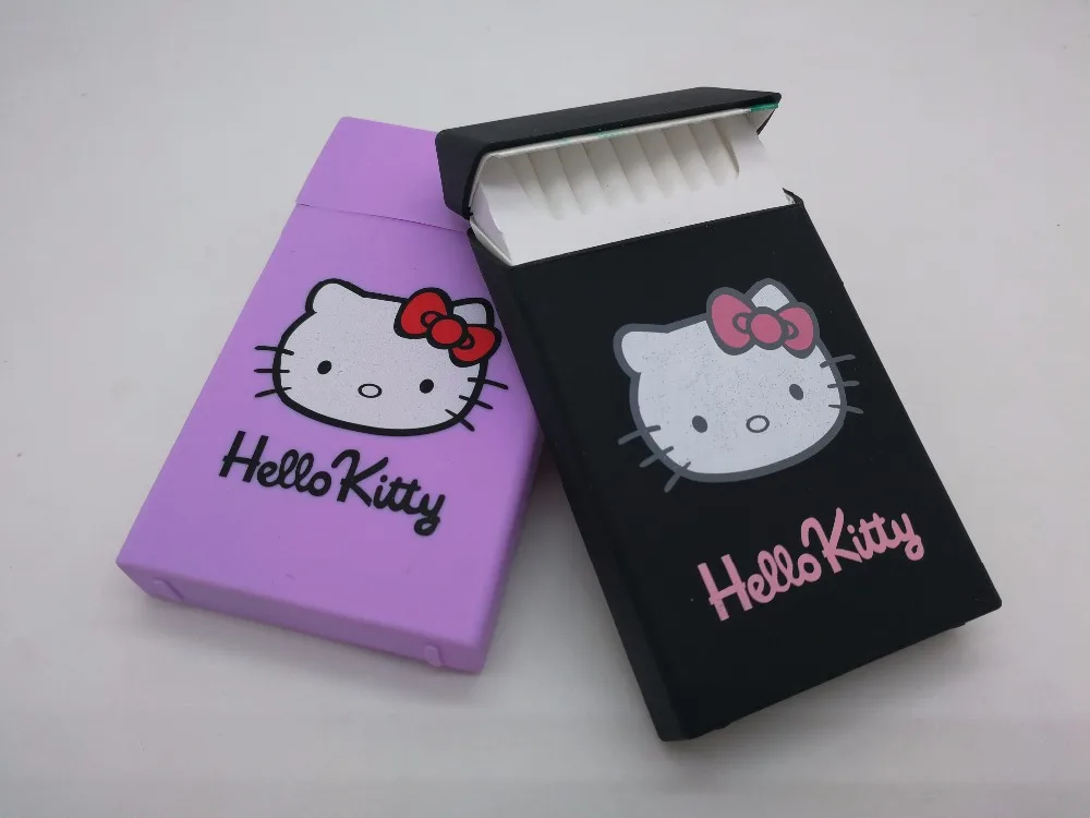 Women's slim 100's silicone soft cigarette case cover for girls smoking cartoon lady cigarette box decoration case box