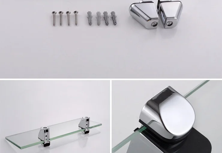 KES 14-дюймовый Ванная комната стеклянная полка 8MM-Thick настенное крепление, прямоугольные, полированный хром/матовый Никель кронштейн, BGS3202S35
