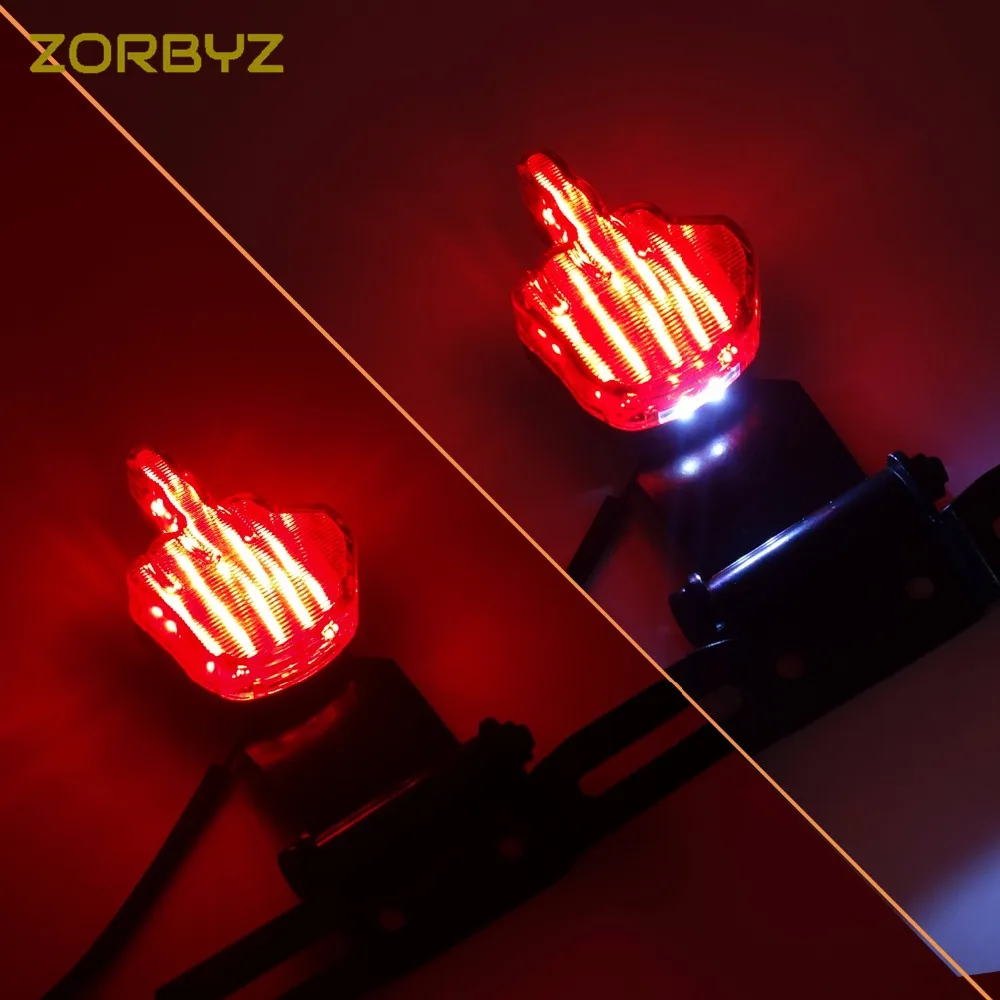 ZORBYZ средний палец светодиодный задний тормозной сигнал фонарь для Harley Bobber Chopper