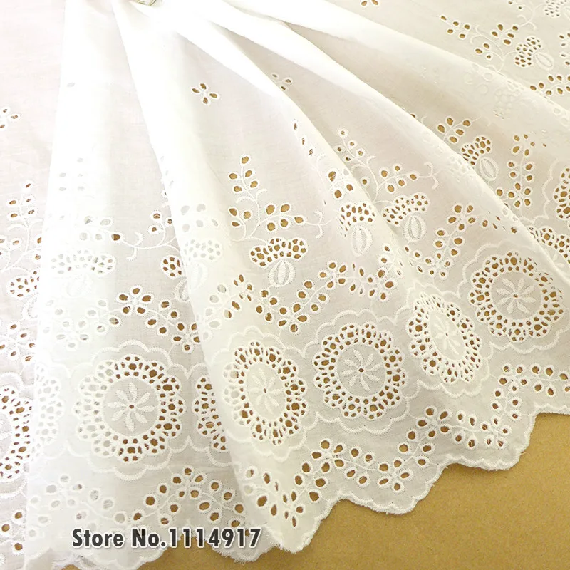 3yds/партия широкая хлопковая ткань с белыми кружевами вышитая кружевная отделка