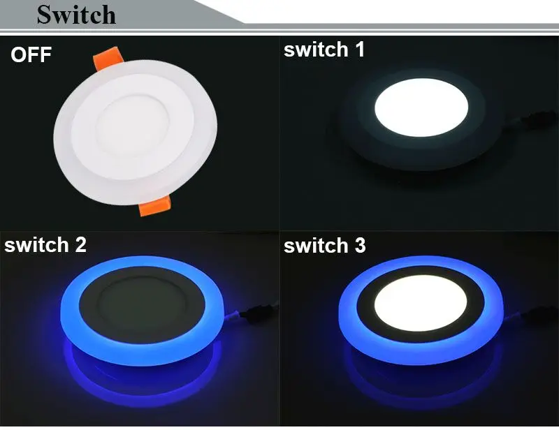Двухцветная светодиодная панель потолочный светильник белый и синий квадратный