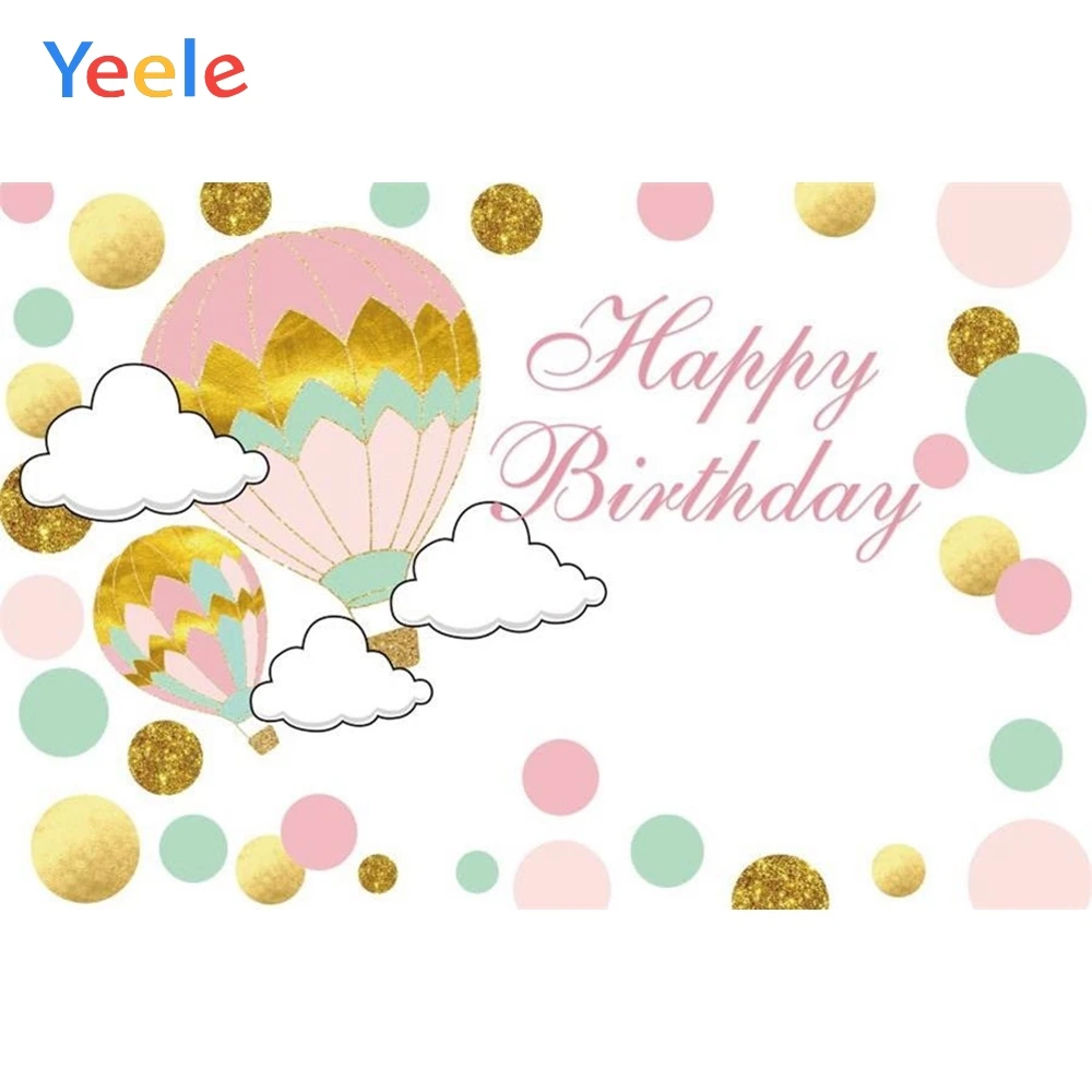 

Yeele Hot Air Balloon Dot Baby Children Birthday Party Photography Backdrop Custom Photographic Background For Photo Studio