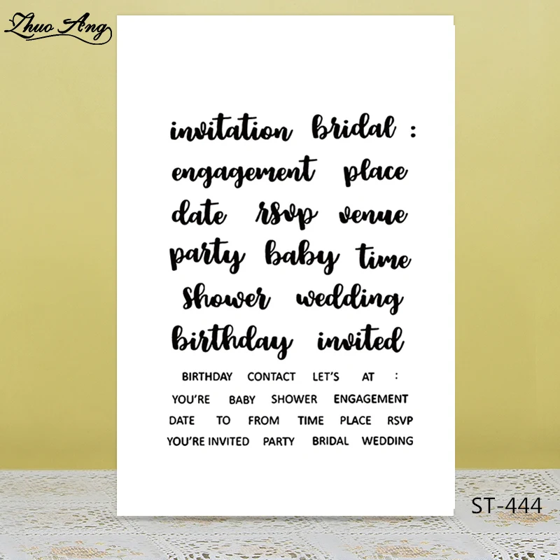 

ZhuoAng Wedding party Transparent Clear Silicone Stamp/Seal for DIY scrapbooking/photo album Decorative clear stamp