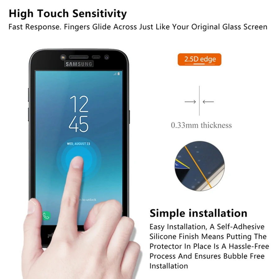 UPaitou полное покрытие из закаленного стекла для samsung Galaxy J2 Pro 2018 экрана протектор