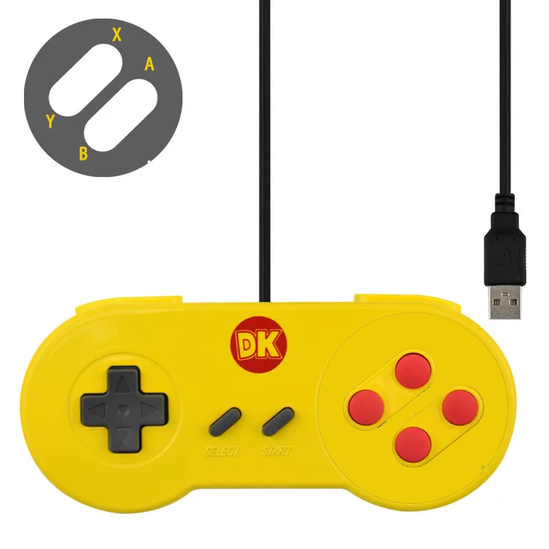 Тёмно-синий Пользовательский игровой контроллер 3 цвета Проводной USB геймпад джойстик для 8 битных игр для ПК и Mac для Windows 7/10 - Цвет: Тёмно-синий