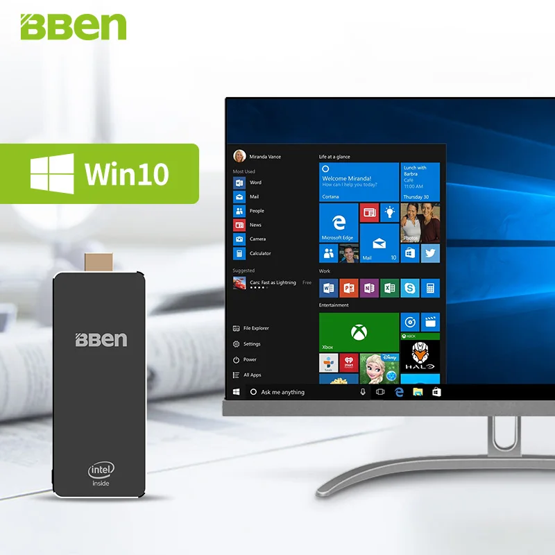 Bben мини pc MN10 Win10 Intel Apollo Lake Celeron dual band ретранслятор Wi Fi ПК 3 Гб оперативной памяти