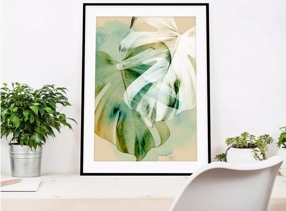 Декор в скандинавском стиле домашние плакаты и принты холст с зелеными
