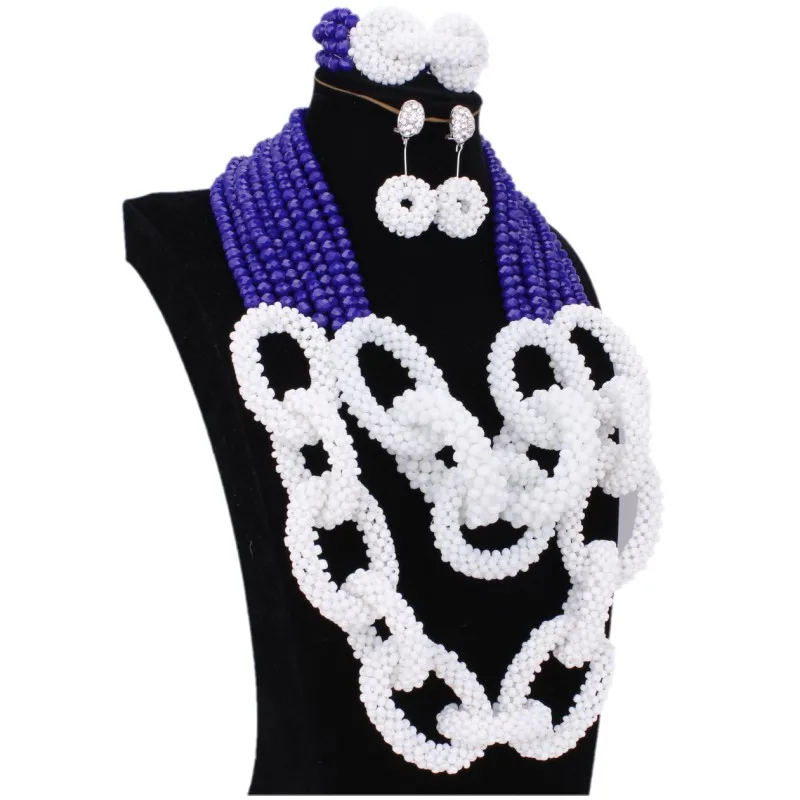 4 UJewelry Модные Свадебные украшения наборы для невесты королевский синий Цепочки и