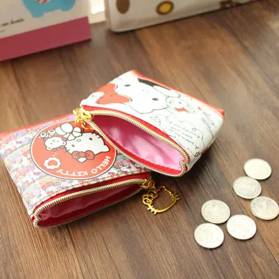Милый кошелек из искусственной кожи с двумя звездами Melody hello kitty, кошелек с героями мультфильмов для девушек, Дамский кошелек