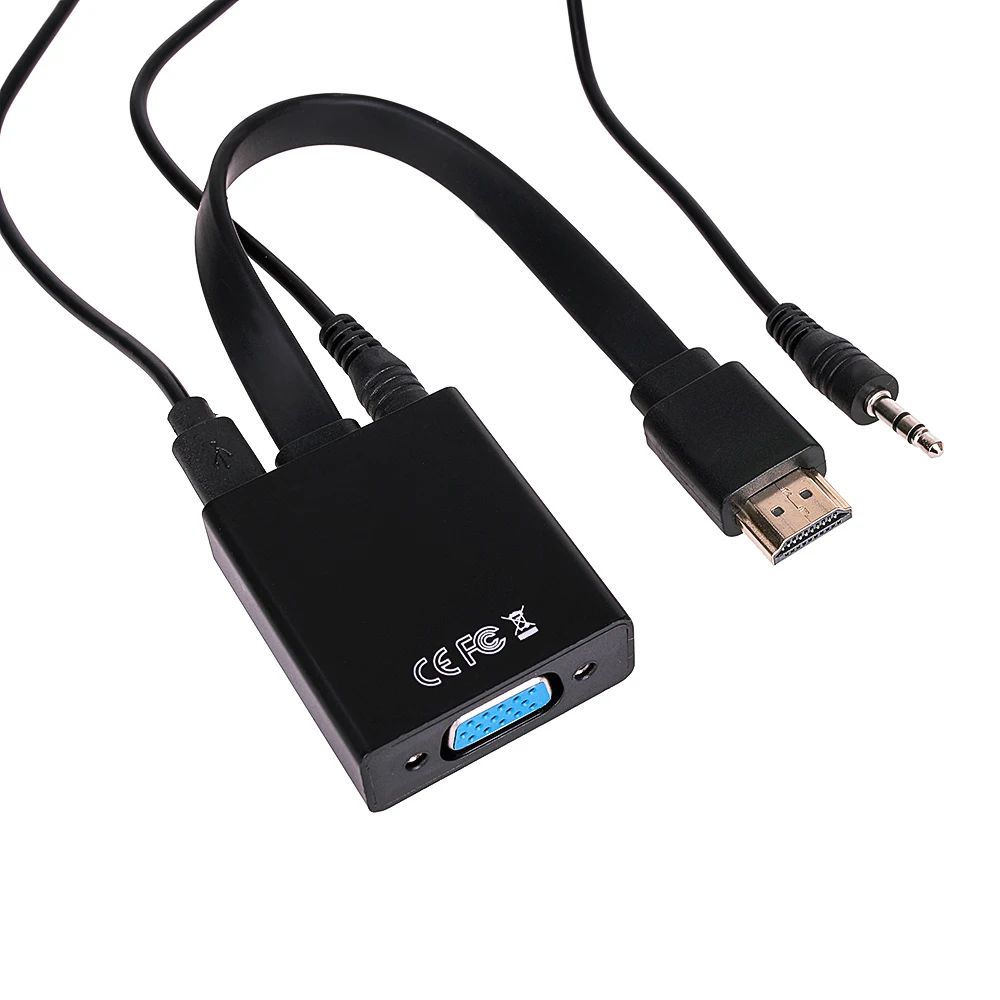 Rovtop HDMI к VGA адаптер Мужской Famale конвертер 1080P цифровой аналоговому Видео Аудио для