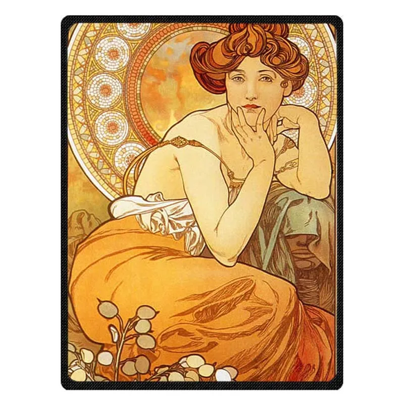 Alphonse Mucha, мягкое теплое одеяло, для кровати, дивана, дивана, на заказ, для путешествий, для детей, взрослых, пледы, одеяло