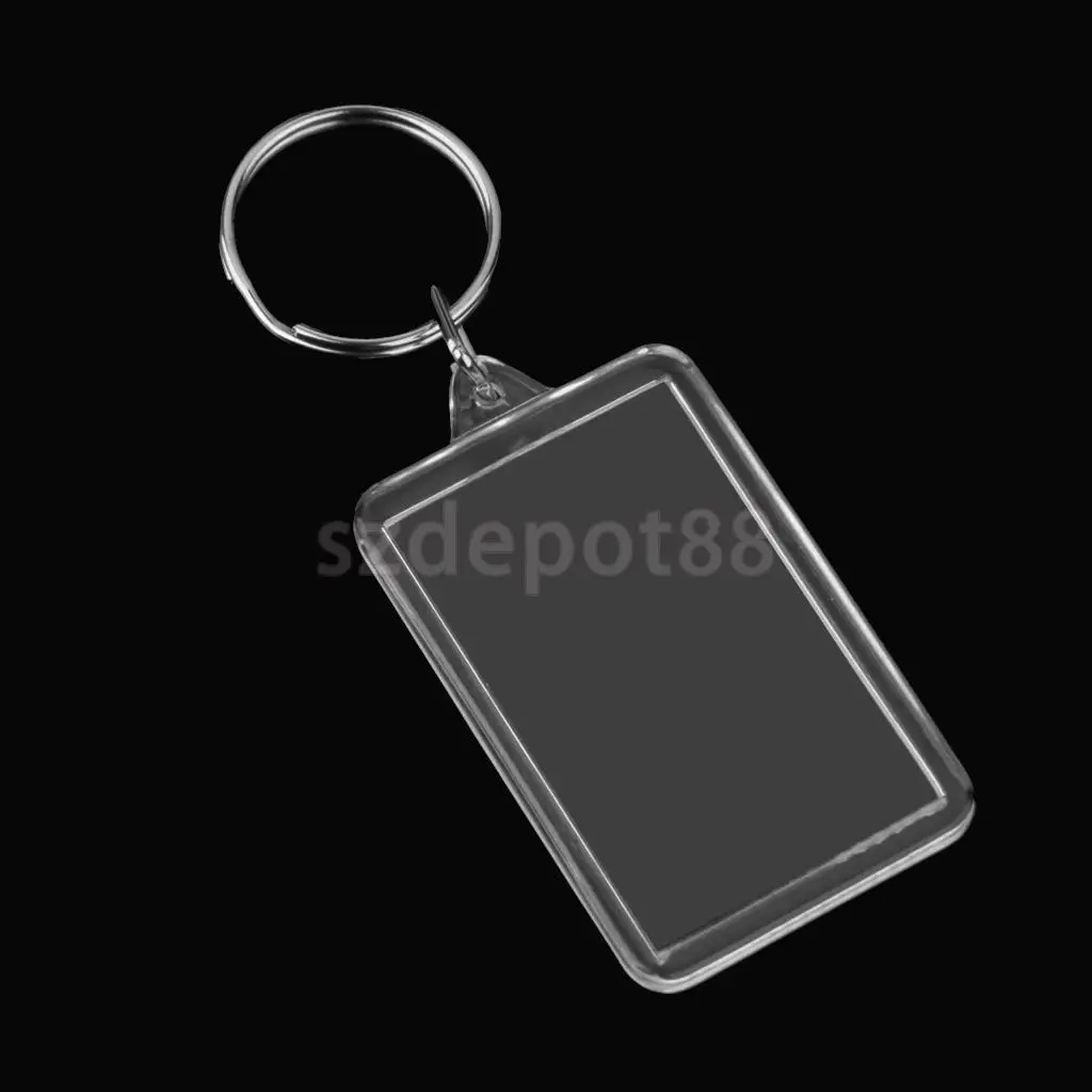10x прямоугольная пустая вставка фоторамка сплит кольцо брелок 3 4*5 2 см|ring keychain|picture