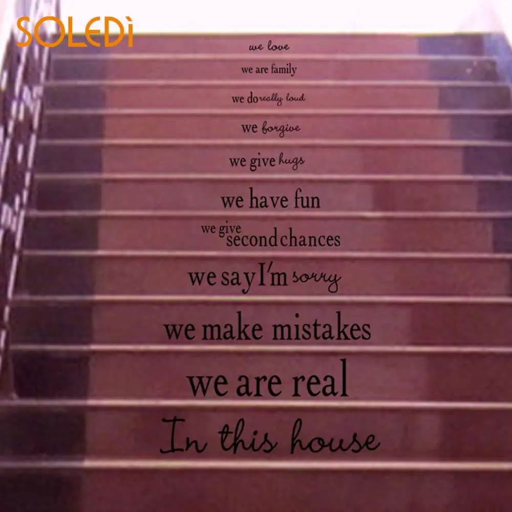 ПВХ 54*85 7 см лестницы Riser наклейки мы Семья Наклейка для стикер липкий сильный