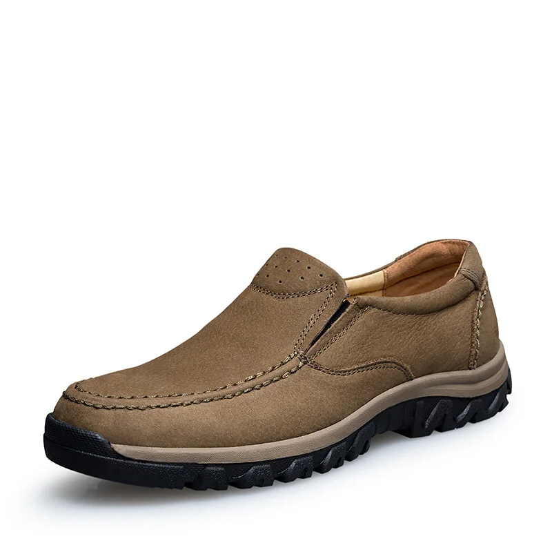 khaki Большие размеры 37-47, Мужские модельные туфли на плоской подошве, итальянские кожаные туфли, Брендовые мужские лоферы из натуральной кожи, официальные Мокасины, мужские мокасины, новинка - Цвет: khaki