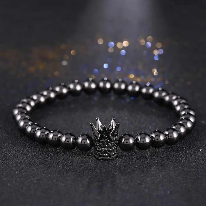 Новое поступление браслет унисекс из циркония 6 мм медные бусины Стрейчевые