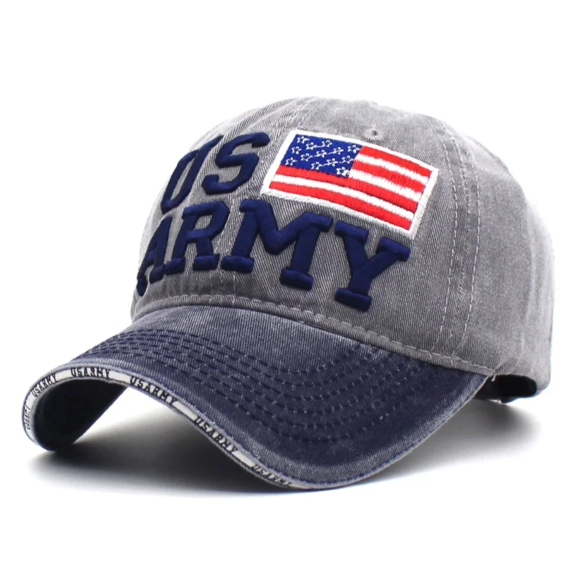 

Minhui New Washed Cotton Snapback Hats for Men Patch Embroidery Caps Women Vintage Letter Army Baseball Cap