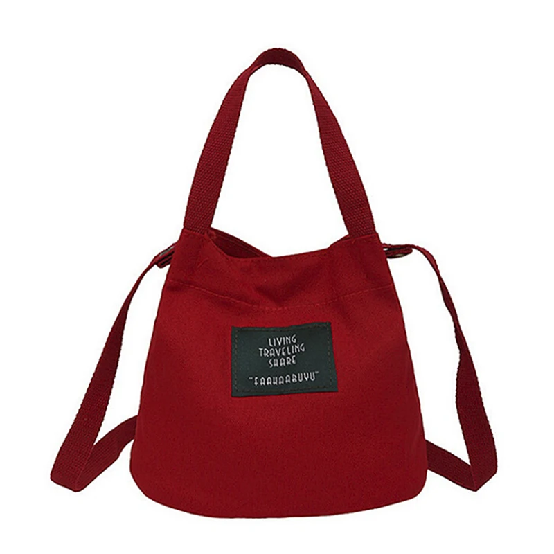 

1PCS Casual Canvas Bag Women Portable Tote Shoulder Shopping Bags Multifunction Reusable Shopping Canvas Pack
