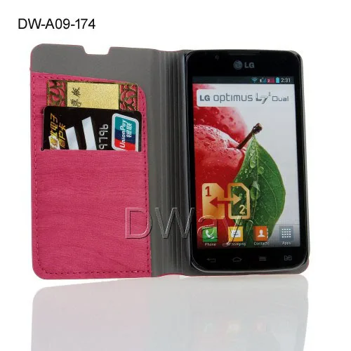 Чехол из искусственной кожи P715 чехол книжка с бумажником для LG L7 II 2 двумя слотами