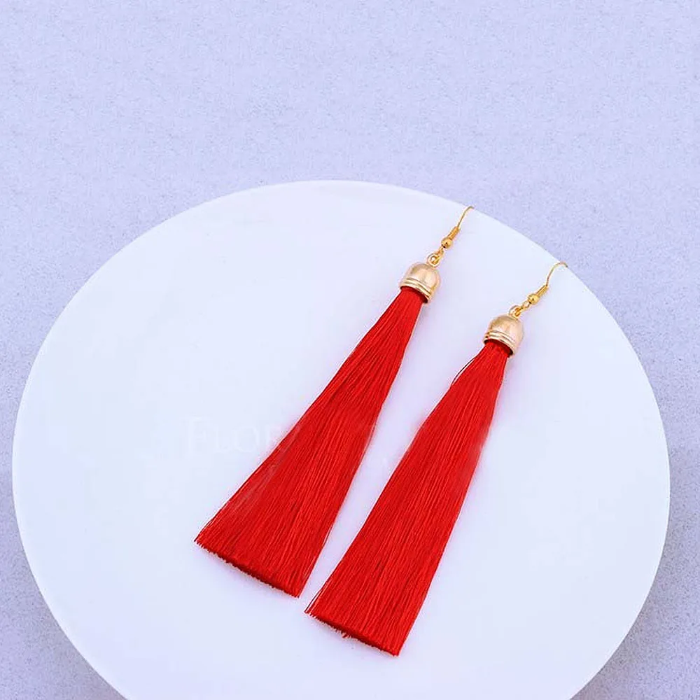 Fashion Women Red Vintage Crystal Tassel Dangle Earrings Jewelry | Украшения и аксессуары