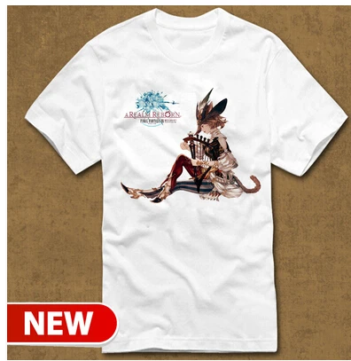 Men's T-shirt in the summer fashion game final fantasy 14 FF14 sing a poet Cotton t-shirts with short sleeves |