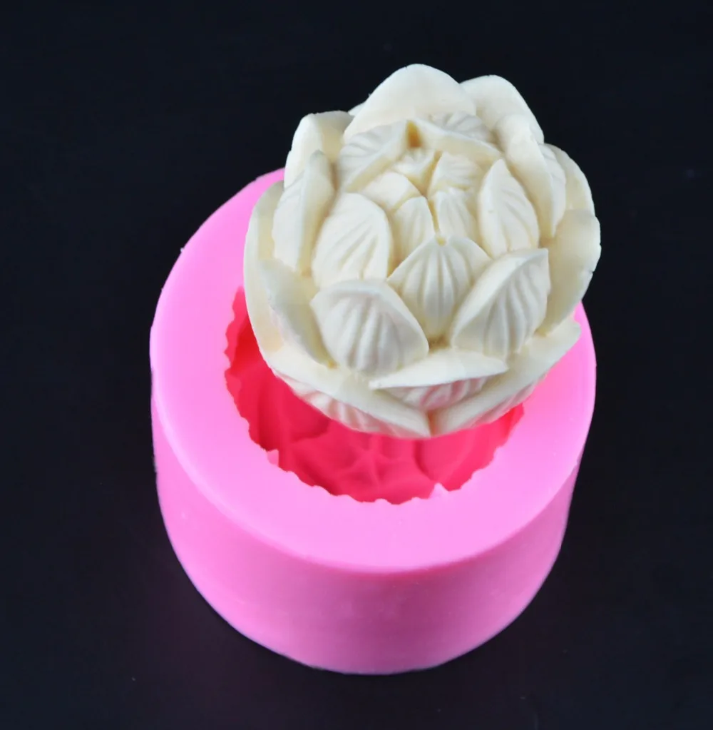 

silicone lotus cake decoration handmade soap candle aroma stone mold