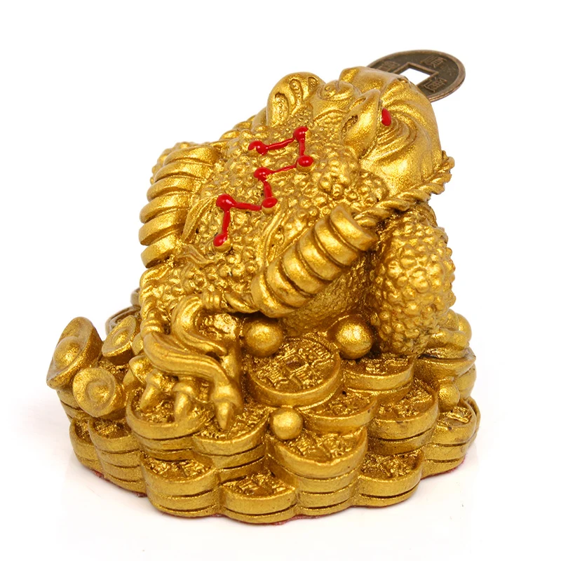 Lucky Fortune Золотой лягушками китайский фэн шуй трехногий украшения в виде жаб