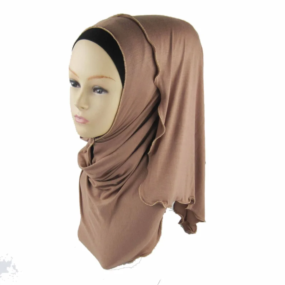 32 цвета мусульманский хиджаб шарф мягкий длинный из хлопка с молнией платок isamic