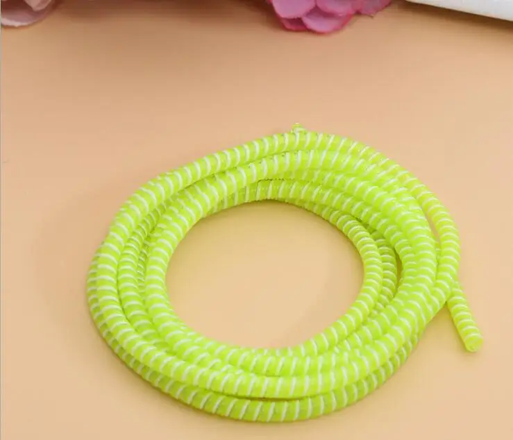 HOKEJ 1,5 м usb кабель для зарядки и передачи данных защита провода защита шнура обмотка кабеля органайзер для iPhone для Xiaomi - Цвет: Бежевый
