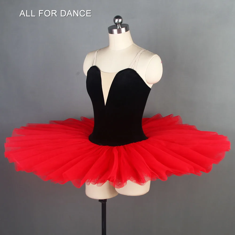 Черная верхняя красная Тюлевая пачка предпрофессиональные балетные