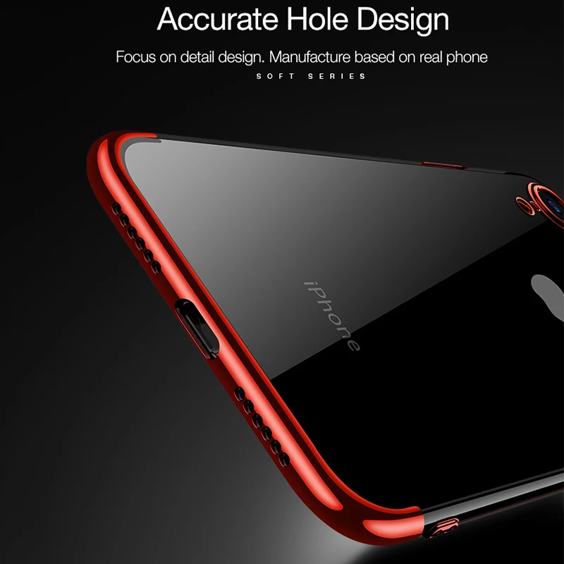 Мягкий чехол из ТПУ для iPhone X 11 pro 2019 6s 6 8 7 Plus XR XS Max защитный с гальваническим