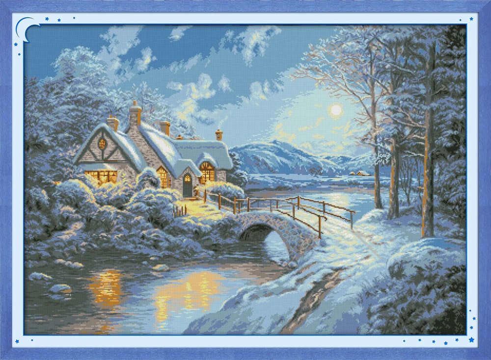 

Joy Sunday Homeland Chinese Cross Stitch Kits Ecological Cotton Clear Stamped Printed 14CT 11CT DIY Wedding Decoration For Home