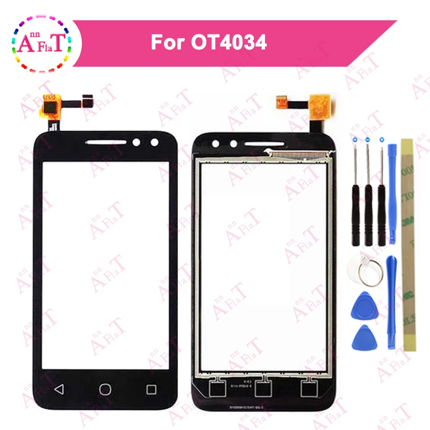 4.0&quot For Alcatel One Pixi 4 OT4034 Touch Screen Digitizer Sensor Outer Glass Lens Panel 3m glue Free 4034D | Мобильные телефоны