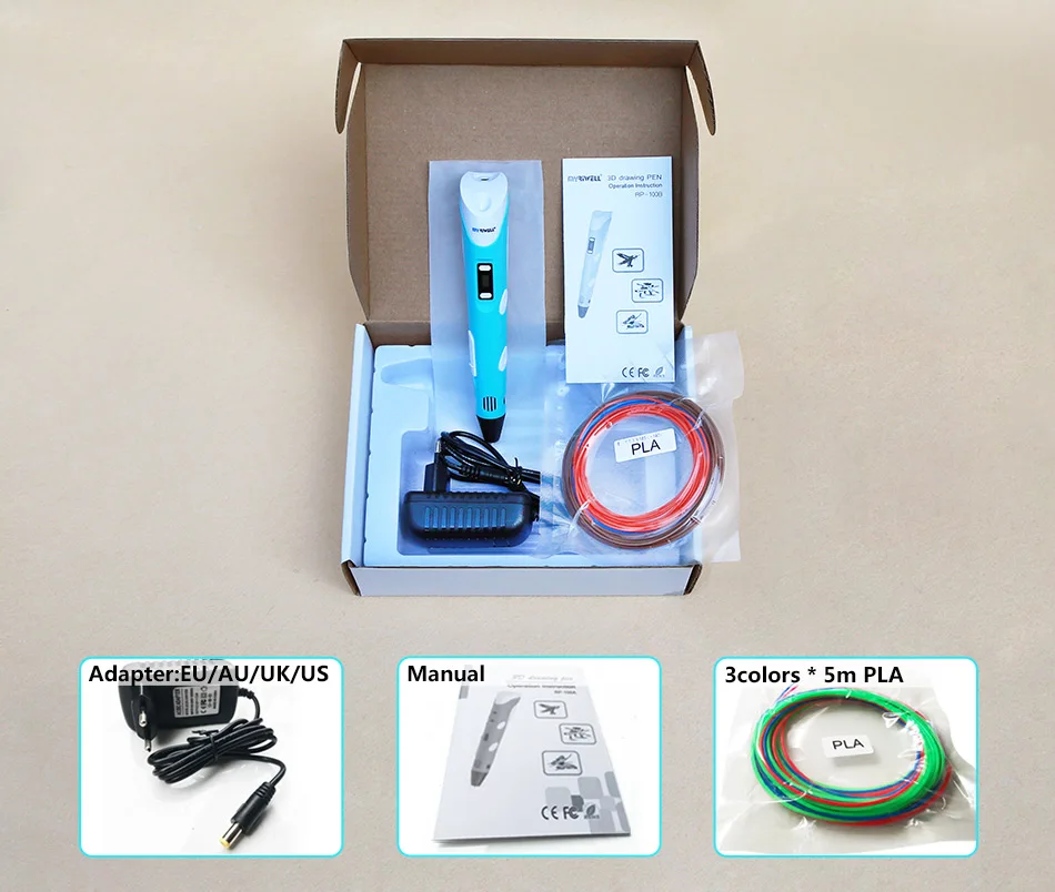 Myriwell 3d Ручка 3d Ручка для рисования, светодиодный дисплей, ABS/PLA нить, 3 d Ручка 3d модель креативная 3d Ручка для детей подарок на день рождения