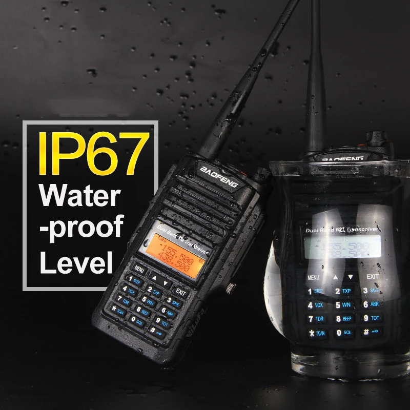 Baofeng bf a58 ручной Двухканальные рации 5 Вт UHF VHF УФ Группа ip67 Водонепроницаемый