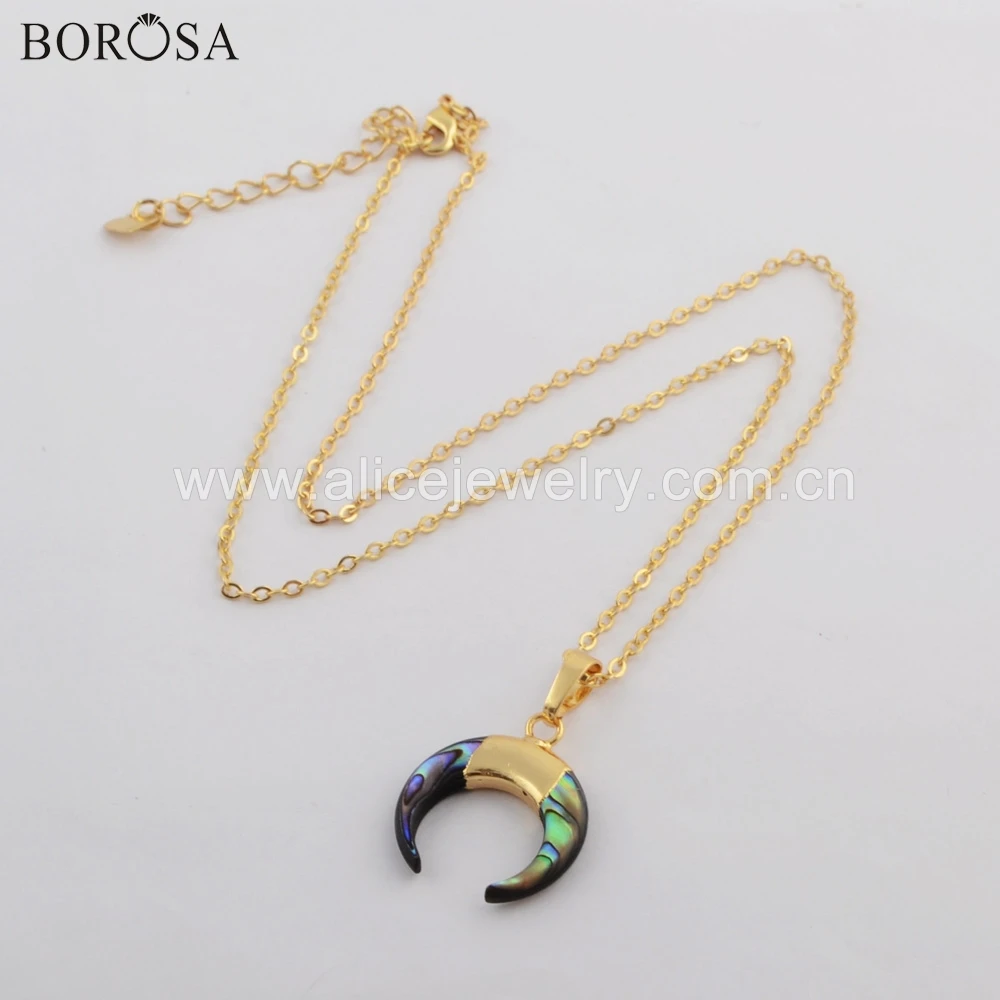 BOROSA 5/10 шт Новое поступление позолоченный кулон в виде раковины абалона рога