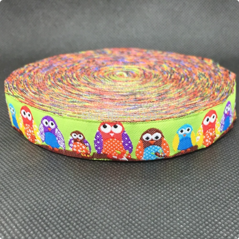 Лента жаккардовая с совами, 5/8 дюйма (16 х10 ярдов) Лента жаккардовая с совами, 5/8 дюйма (16 х10 ярдов)
