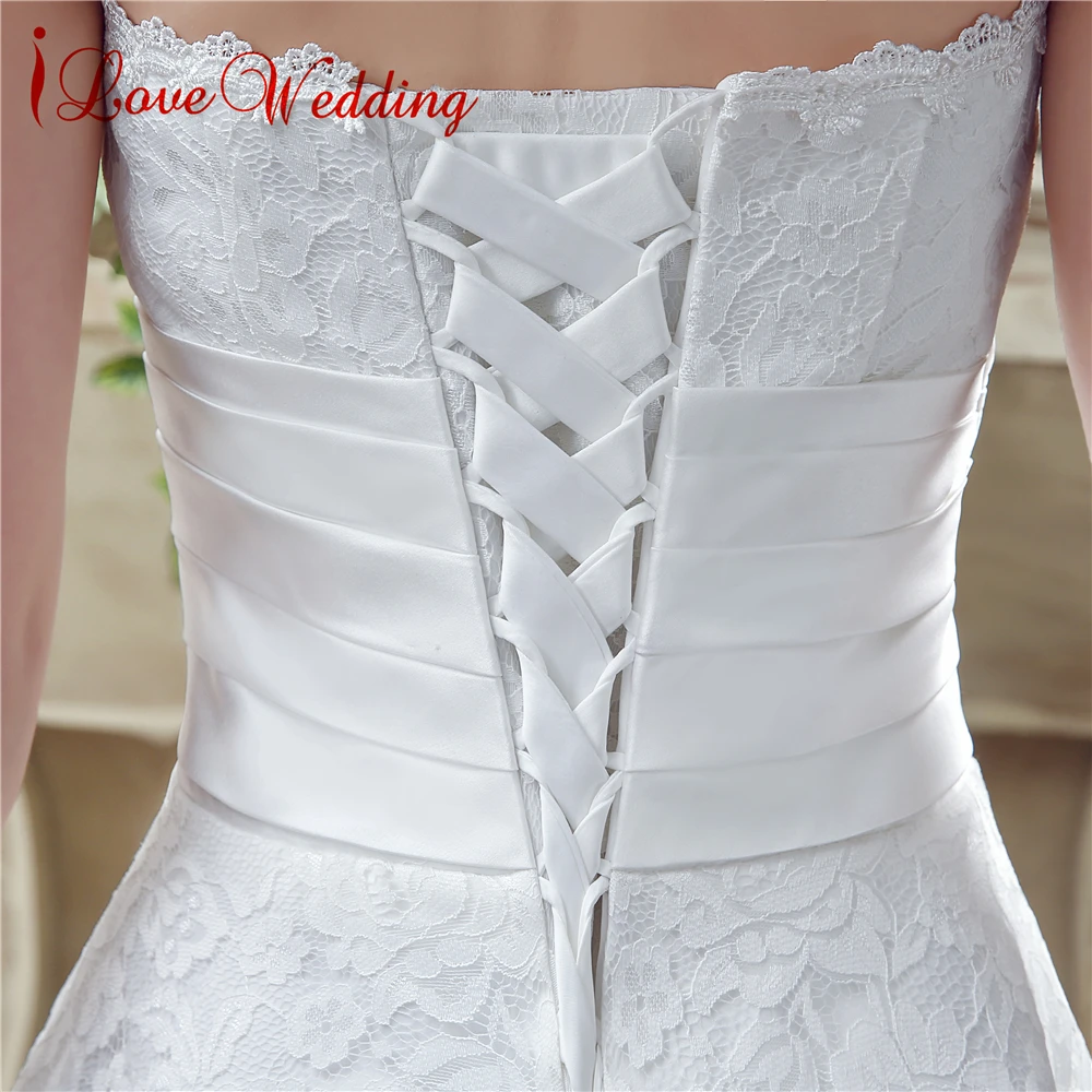 ILoveWedding прозрачное кружевное свадебное платье es Красивая лента ручной работы
