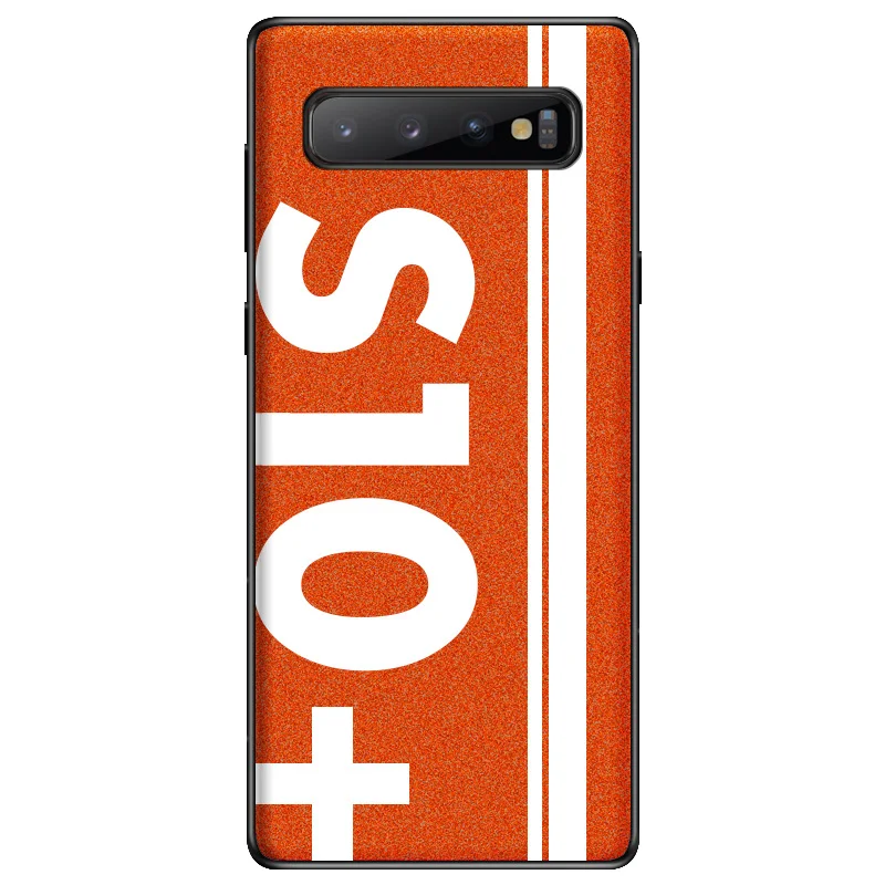Для samsung S10 5G чехол,, спортивный, уличная культура, кожа, мягкий край, защитный чехол для samsung Galaxy S10 Plus, чехол - Цвет: S10 Plus - Orange