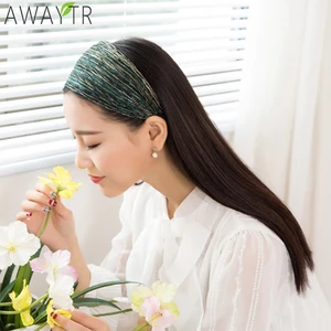 Ободок для волос женский с узлом, широкий обруч с блестящими Стразы, с волнистым узором, с перехлёстом, с жемчужинами, аксессуары для волос