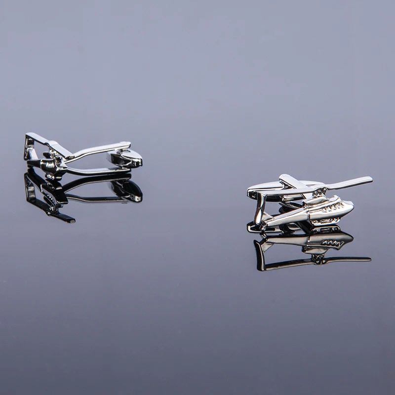 New High Quality Mens Design Airplane Cufflinks Helicopter Aircraft Cuff Links For Business Shirt Wedding Gift Free Shipping