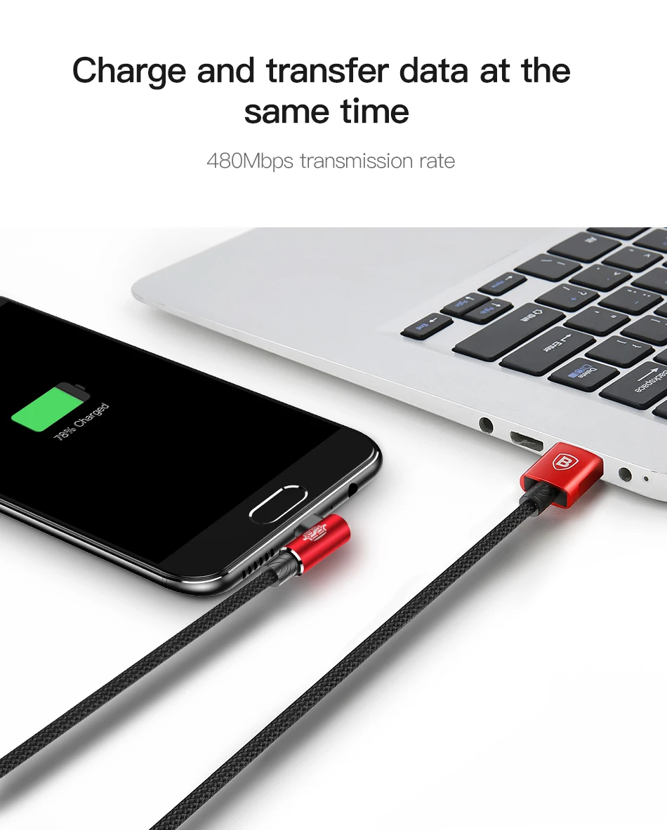 Baseus 90 градусов Micro USB кабель для Xiaomi samsung Быстрая зарядка зарядное устройство USB Дата-кабель Microusb кабель для мобильного телефона Android