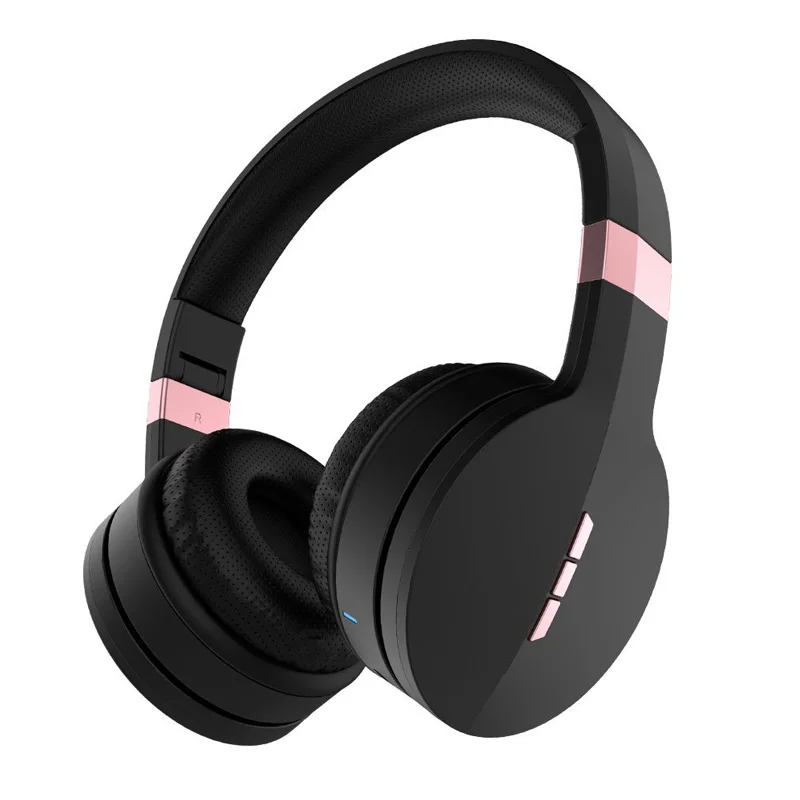 Black Rose Gold Складные беспроводные наушники HIFI Casque аудио Bluetooth наушники дисплей питания стерео бас гарнитура с микрофоном Поддержка SD TF карта - Цвет: Black Rose Gold