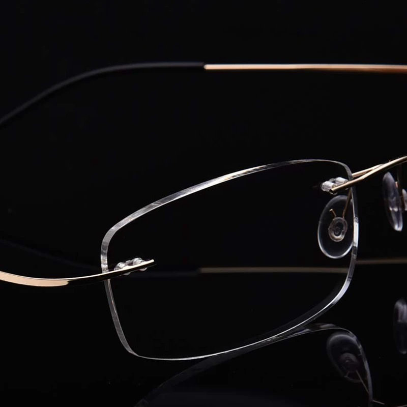 Fashion elegant pure titanium HD resin ultralight flexible comfortable rimless reading glasses men presbyopic eyeglasses women | Аксессуары