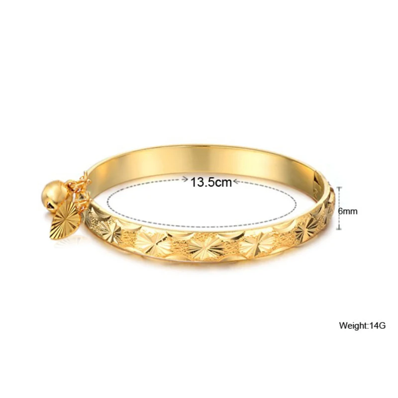 Новые милые браслеты с тиснением в виде листьев желтого золота и колокольчиком
