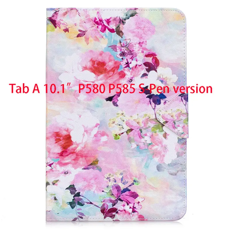 B076 Чехол для планшета для samsung Galaxy Tab A, A6, 10,1,, P580, P585, SM-P580, с S ручкой, чехол, модный, для девочек, с кошкой, с подставкой, кожаный чехол - Цвет: B076