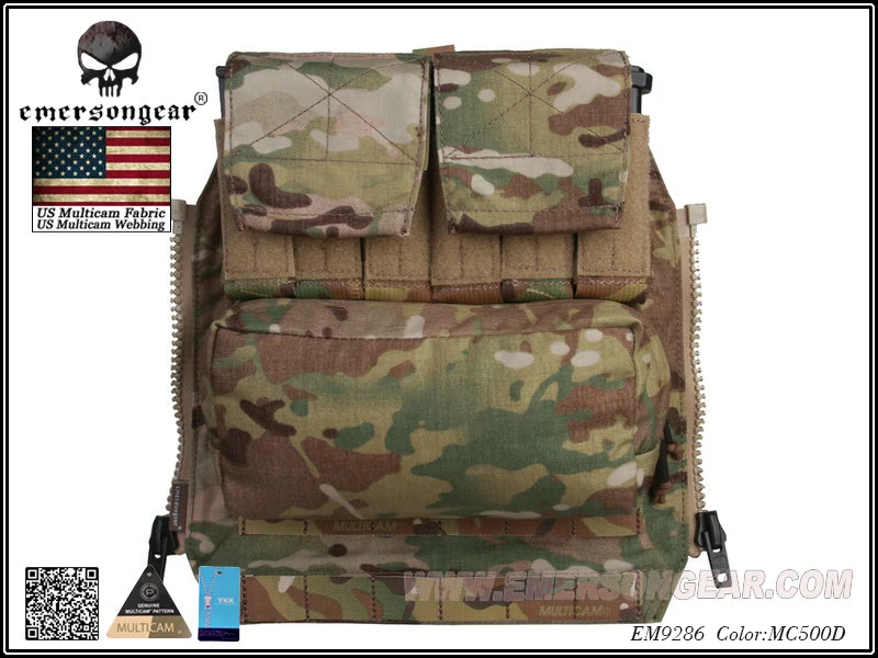 Emerson Back Pack BY ZIP Panel FOR AVS JPC2.0 CPC Tactical Vest Pouch Package Multicam EM9286