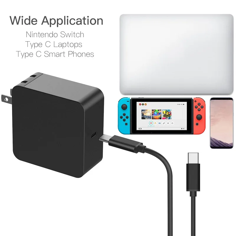 Быстрая зарядка 65 Вт Тип C PD США Plug Адаптеры питания для ноутбука Зарядное