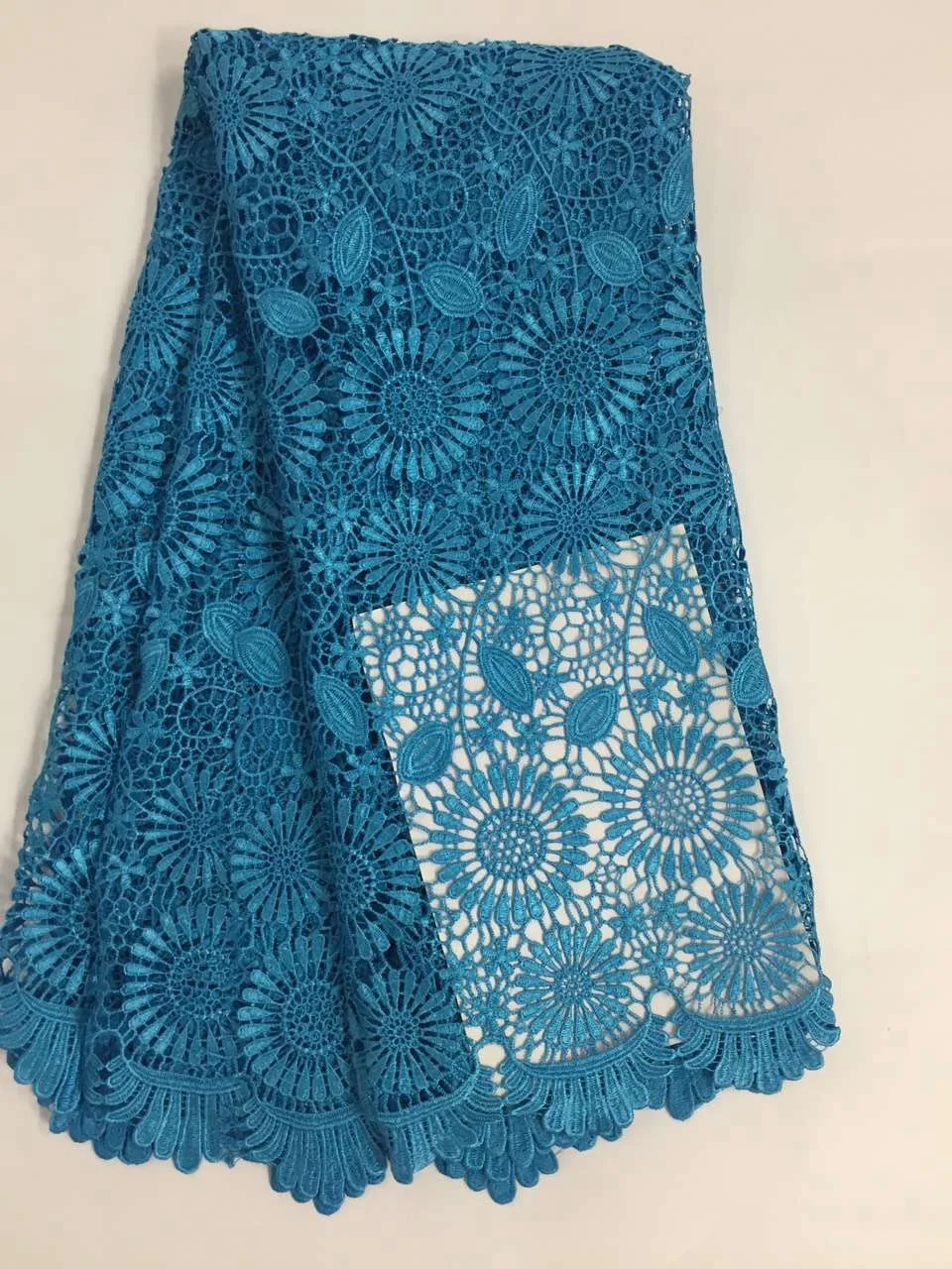 Free shipping high quality water soluble lace fabric for dress 2016 Rose flowers guipure african cord | Дом и сад