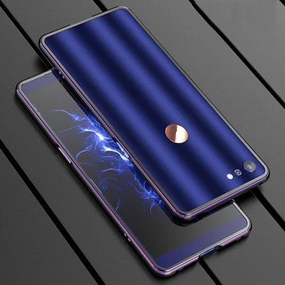 Роскошный брендовый Алюминиевый металлический бампер для Smartisan Nut Pro 2 S, металлические Чехлы в форме колонки, рамка для Smartisan Nut Pro2S - Цвет: black and purple