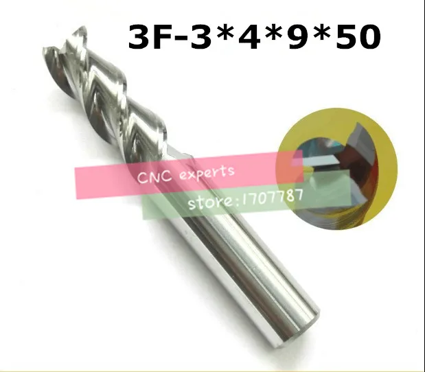 

2018 3f-3.0,hrc50,carbide Square Flatted End Mill,3flute Milling Cutter For Aluminum Endmill Tools Carbide Cnc Mill Router Bits